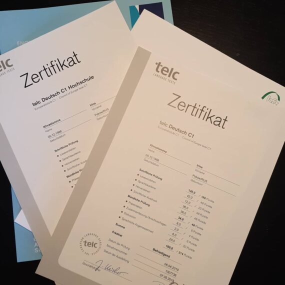 Erhalten Zertifikat Telc C1 Hochschule